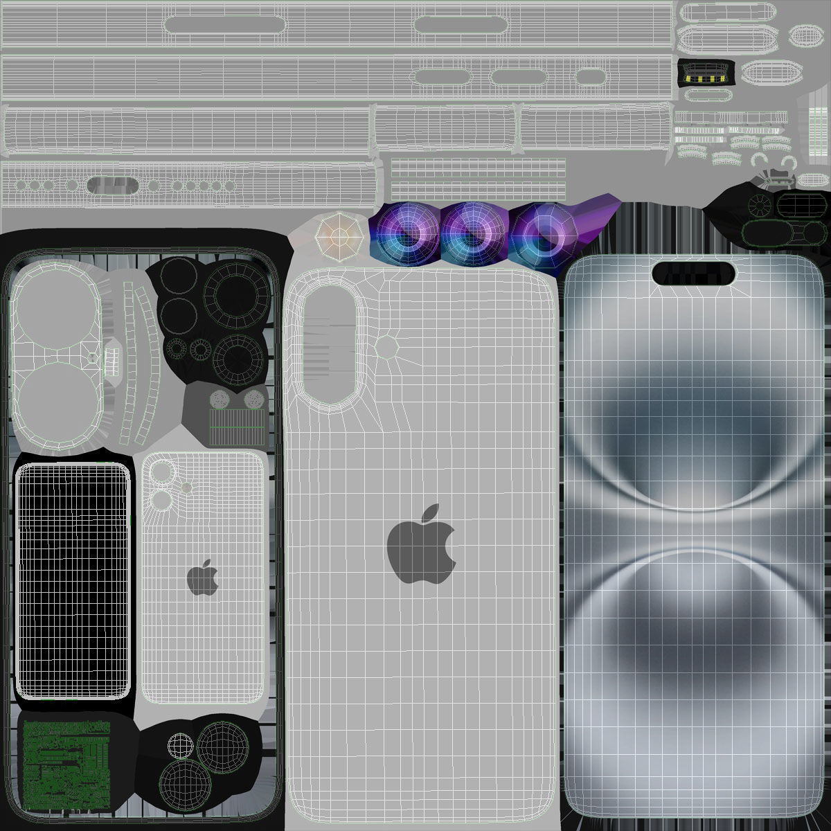 Apple iPhone 16 plus All colors 3D model_44