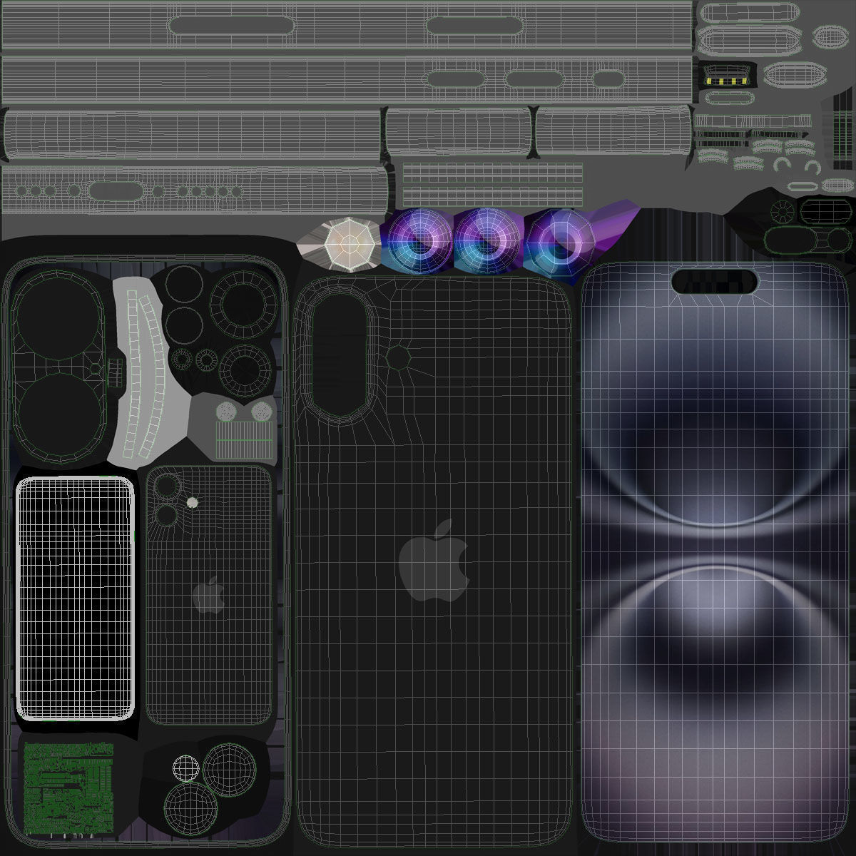 Apple iPhone 16 plus All colors 3D model_11