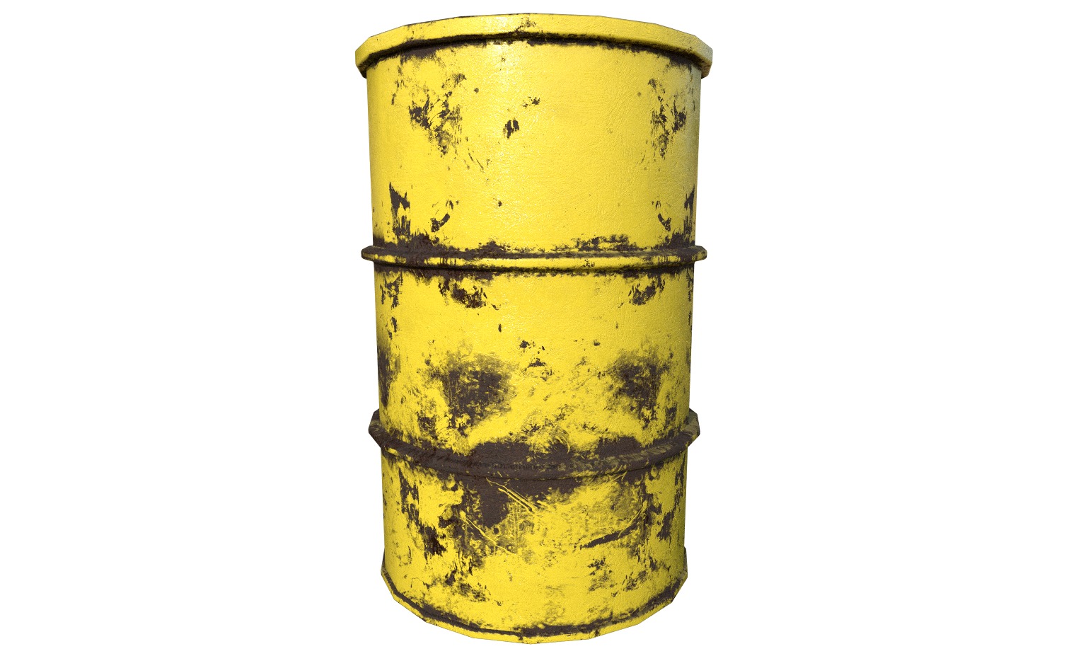 Barrel Yellow Damage Low-poly 3D model_2