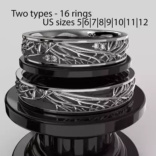 Jewelry wedding ring tree branch Printable STL 5-12 US sizes