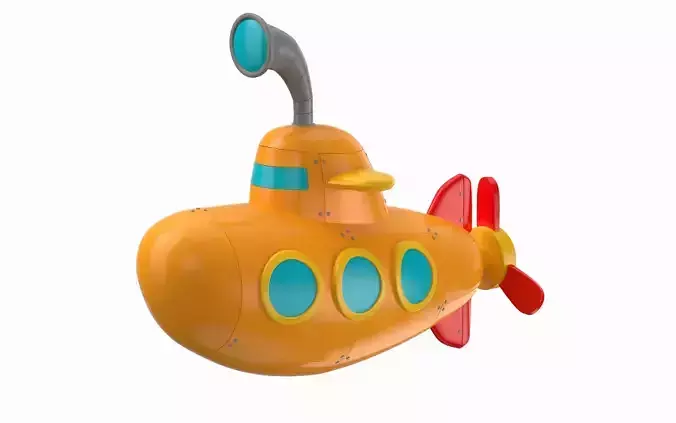 Cartoon Submarine Orange