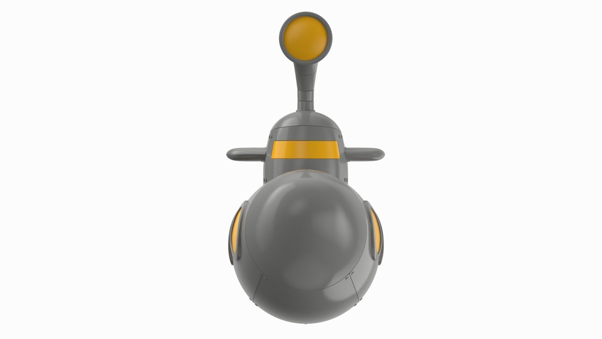 Cartoon Submarine Orange 3D model_10