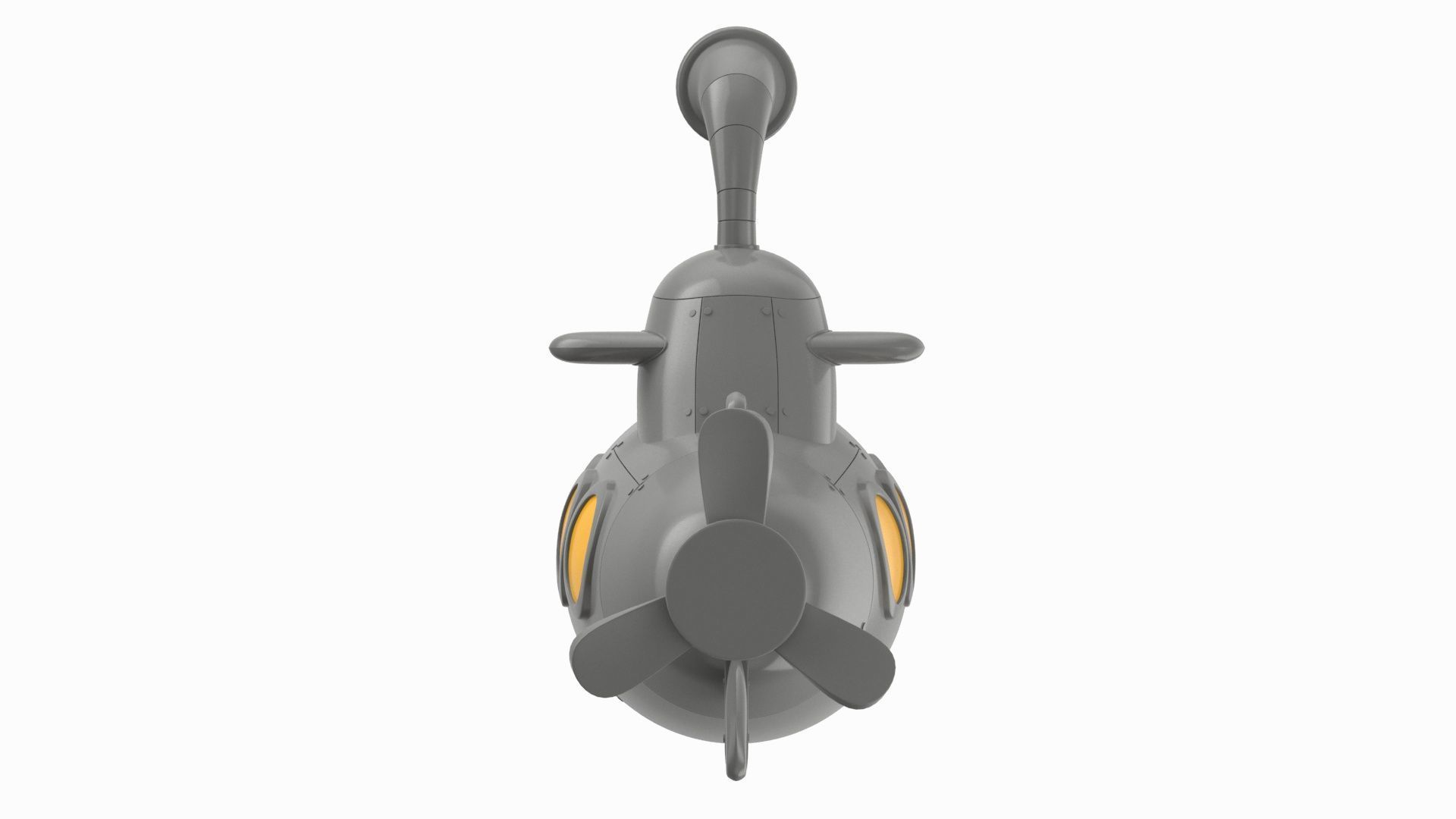 Cartoon Submarine Orange 3D model_14