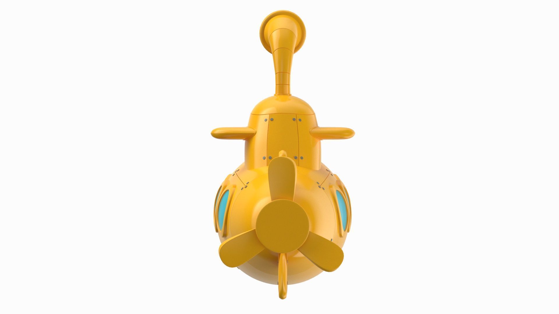 Cartoon Submarine Orange 3D model_12