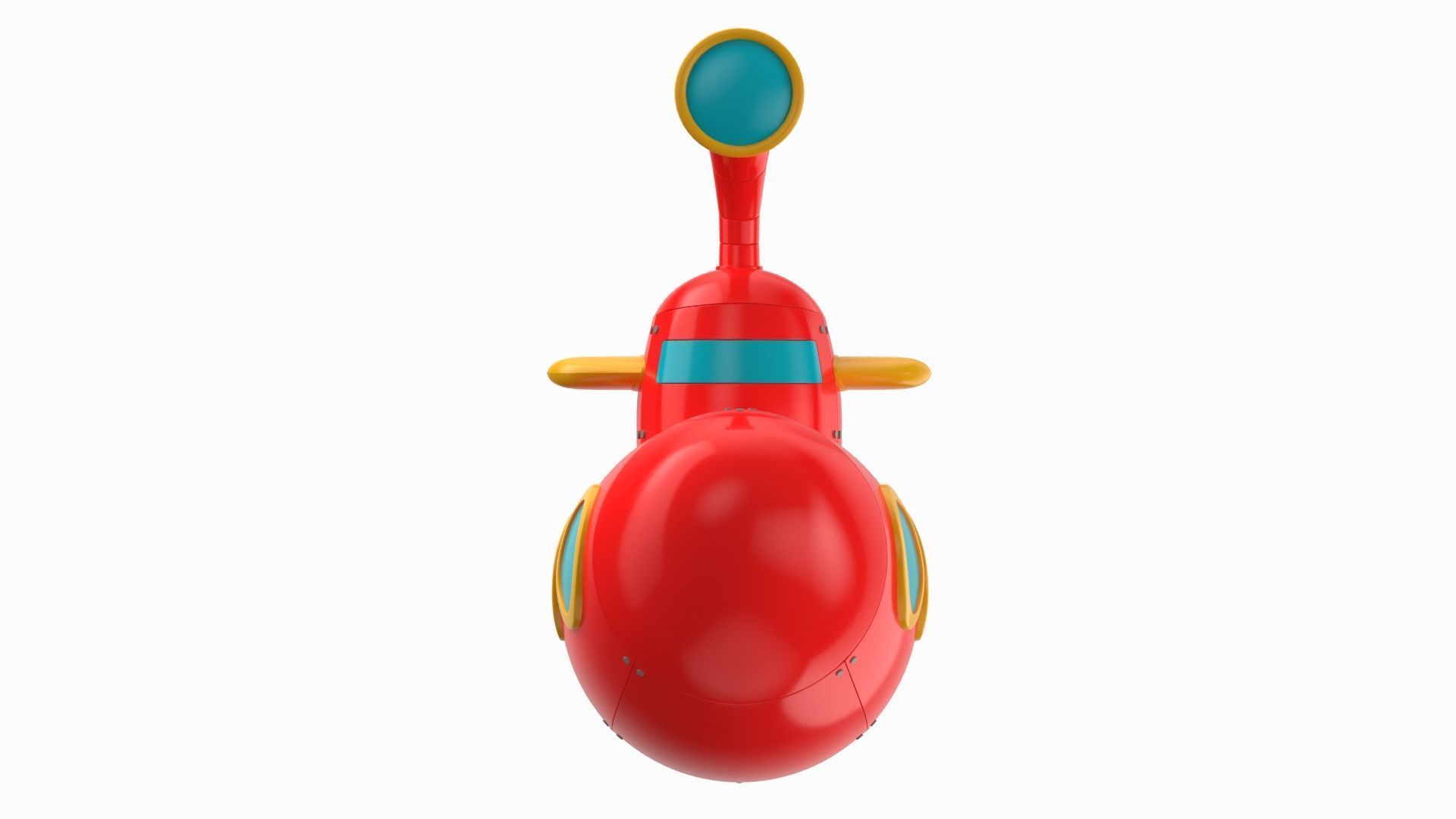 Cartoon Submarine Orange 3D model_9