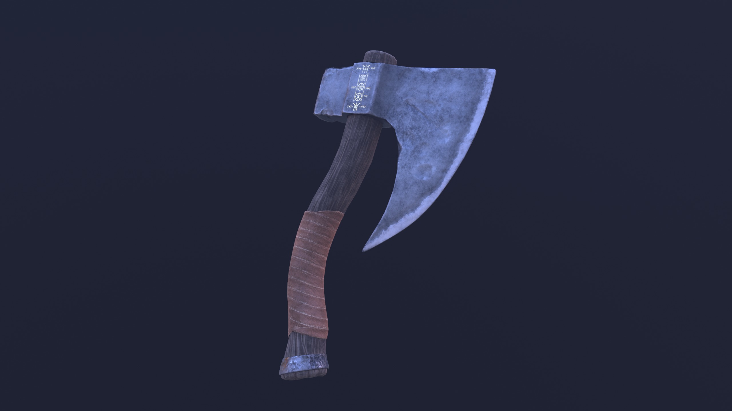 Battleworn Axe Low-poly 3D model_6