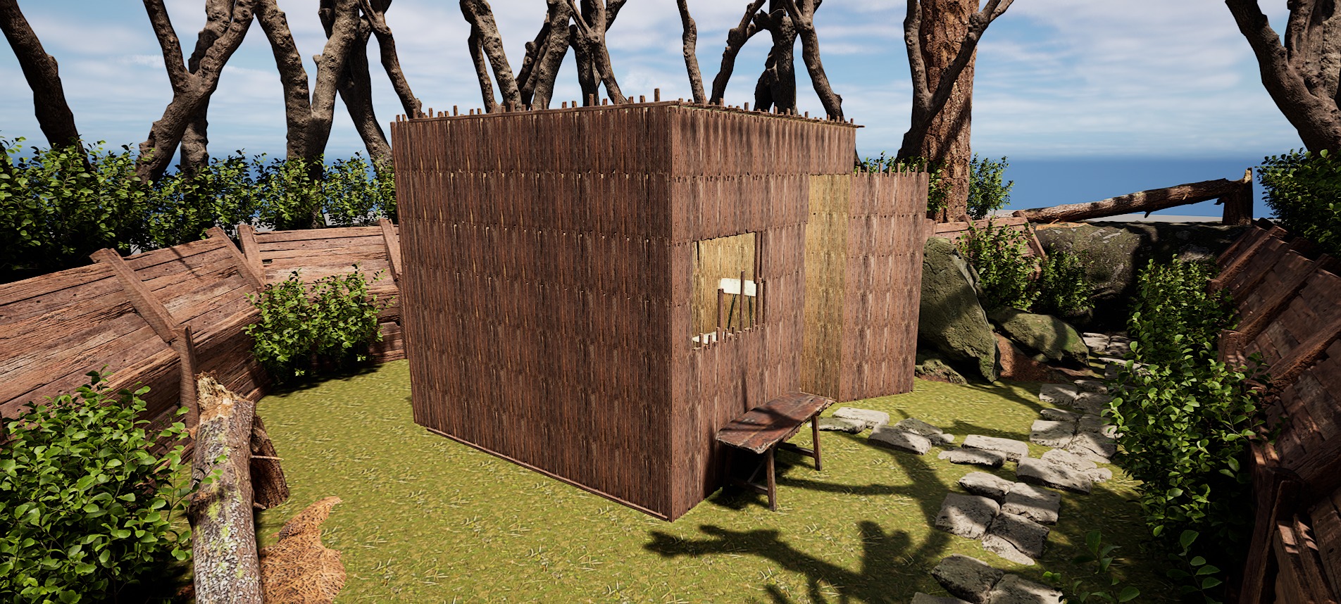 Wooden Log Cabin in a Fantasy Forest Free 3D model_17