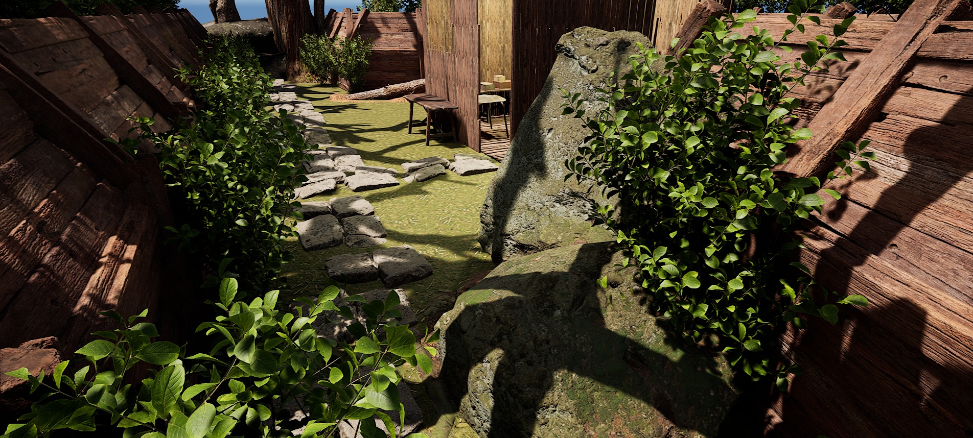 Wooden Log Cabin in a Fantasy Forest Free 3D model_7