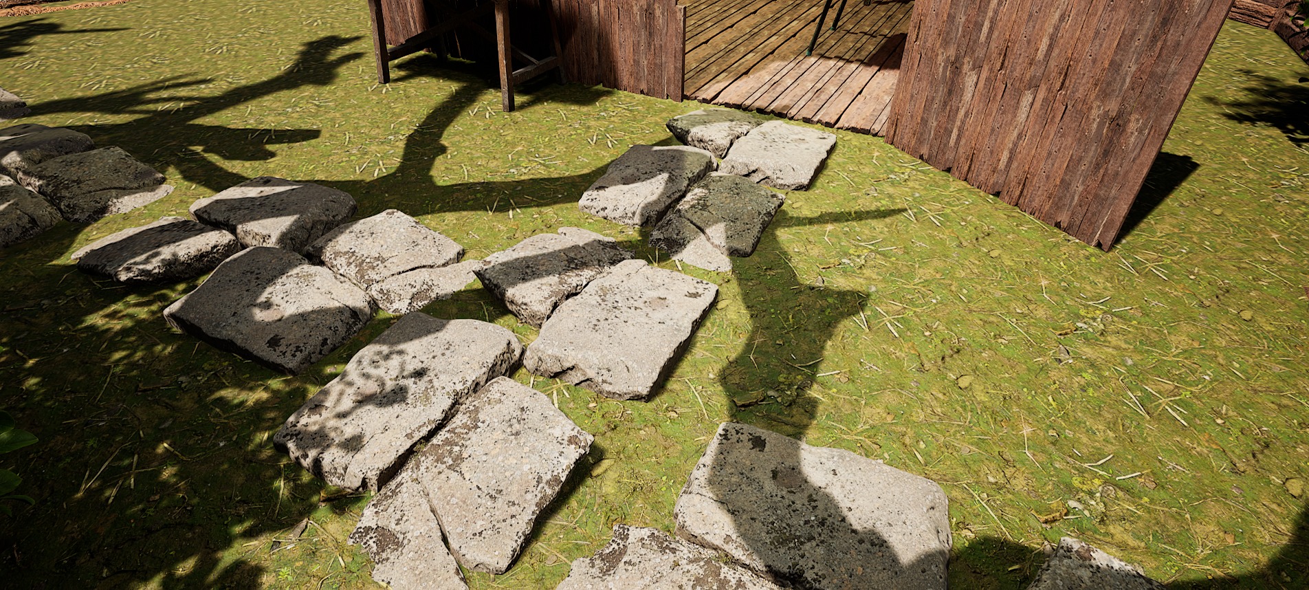 Wooden Log Cabin in a Fantasy Forest Free 3D model_12