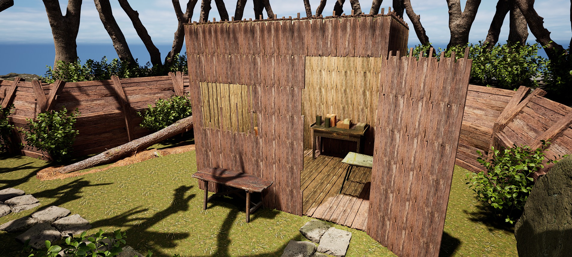 Wooden Log Cabin in a Fantasy Forest Free 3D model_11