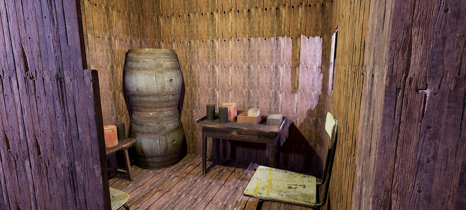 Wooden Log Cabin in a Fantasy Forest Free 3D model_29