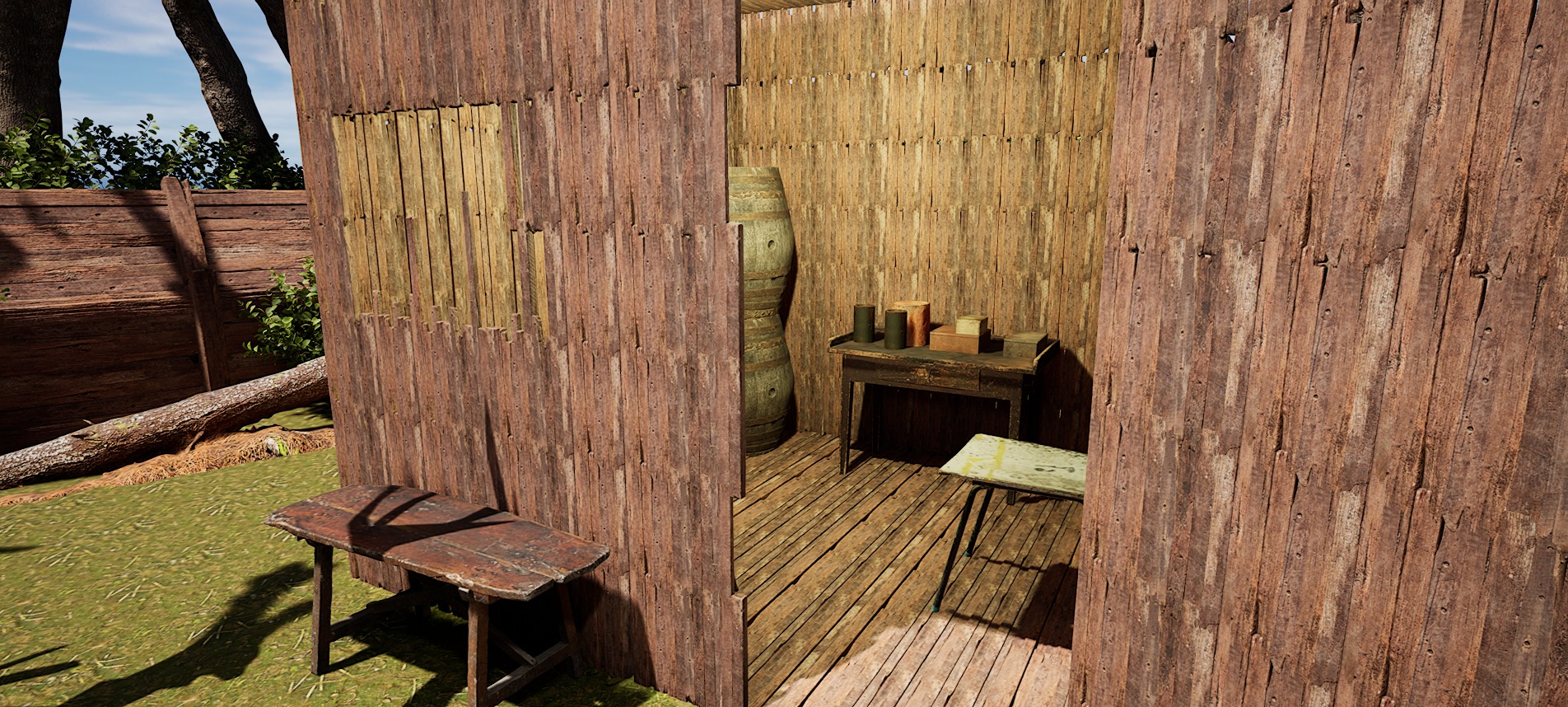 Wooden Log Cabin in a Fantasy Forest Free 3D model_13