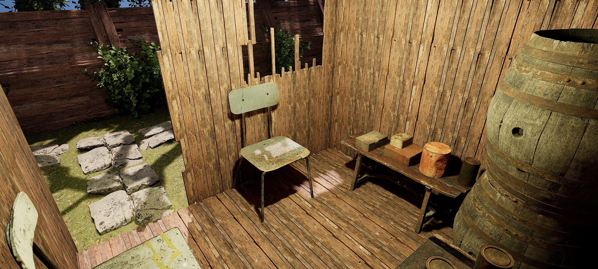 Wooden Log Cabin in a Fantasy Forest Free 3D model_1