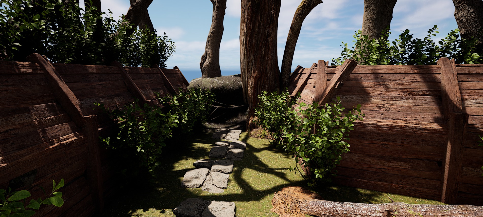 Wooden Log Cabin in a Fantasy Forest Free 3D model_24