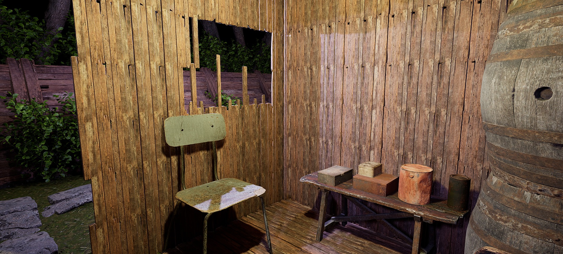 Wooden Log Cabin in a Fantasy Forest Free 3D model_26