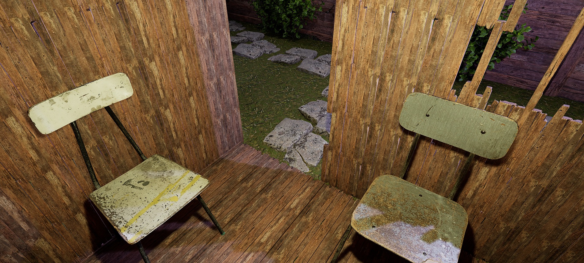 Wooden Log Cabin in a Fantasy Forest Free 3D model_36