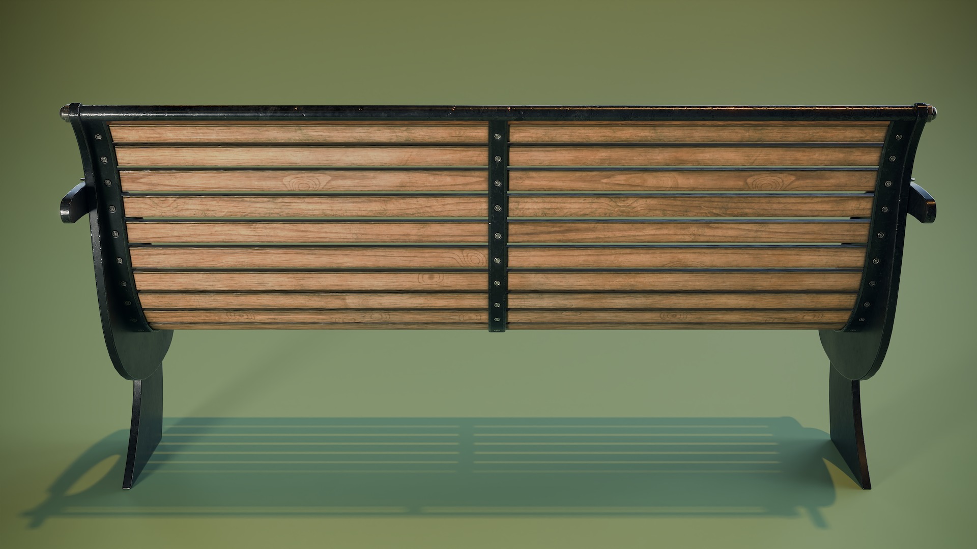 Modern Park Bench Low-poly 3D model_5