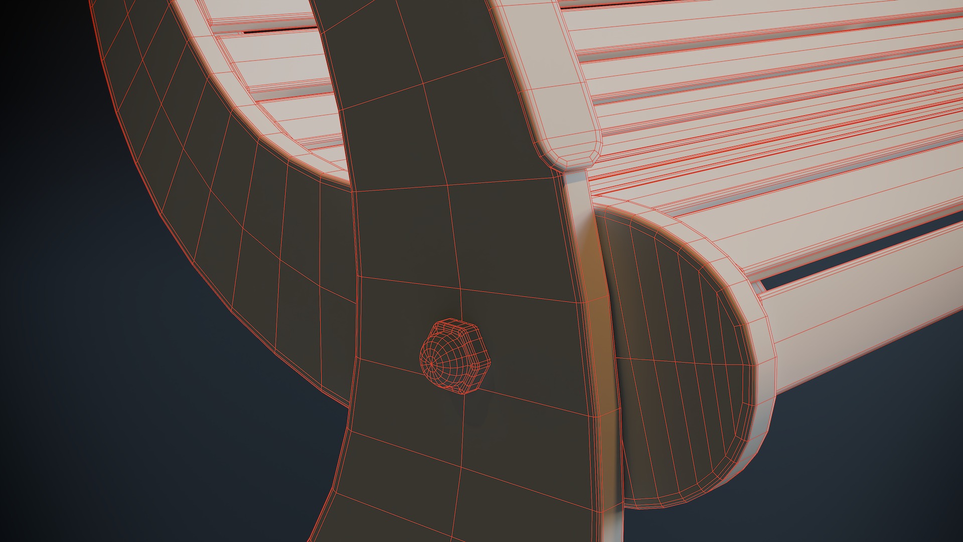 Modern Park Bench Low-poly 3D model_8