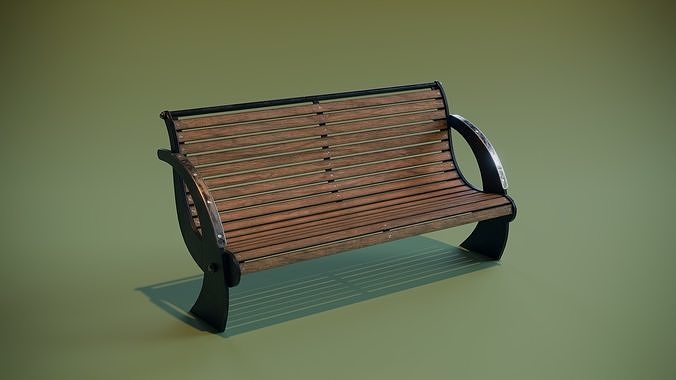 Modern Park Bench Low-poly 3D model
