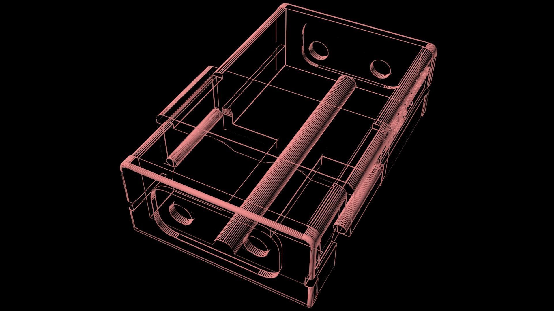LiPo Battery Container 2X 18650 3D print model_4