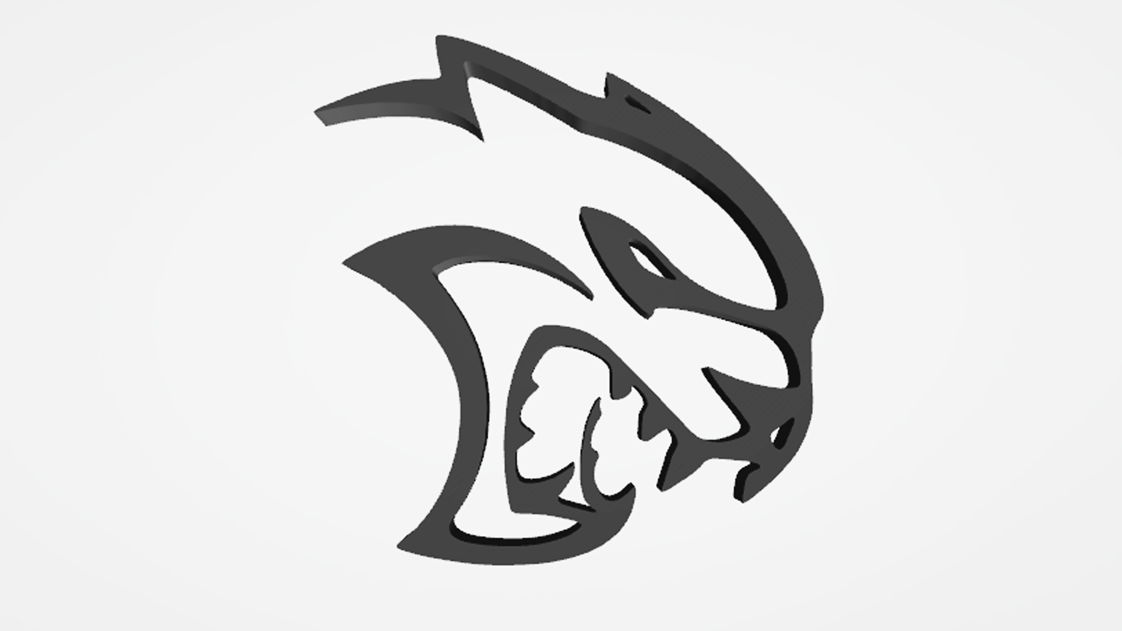 Dodge Challenger or Charger Hellcat Badges 3D model_1