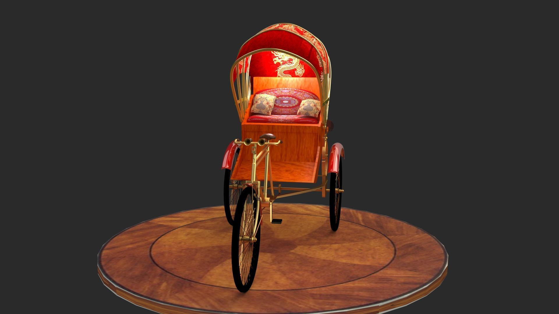 Chinese rickshaw 3D model_5