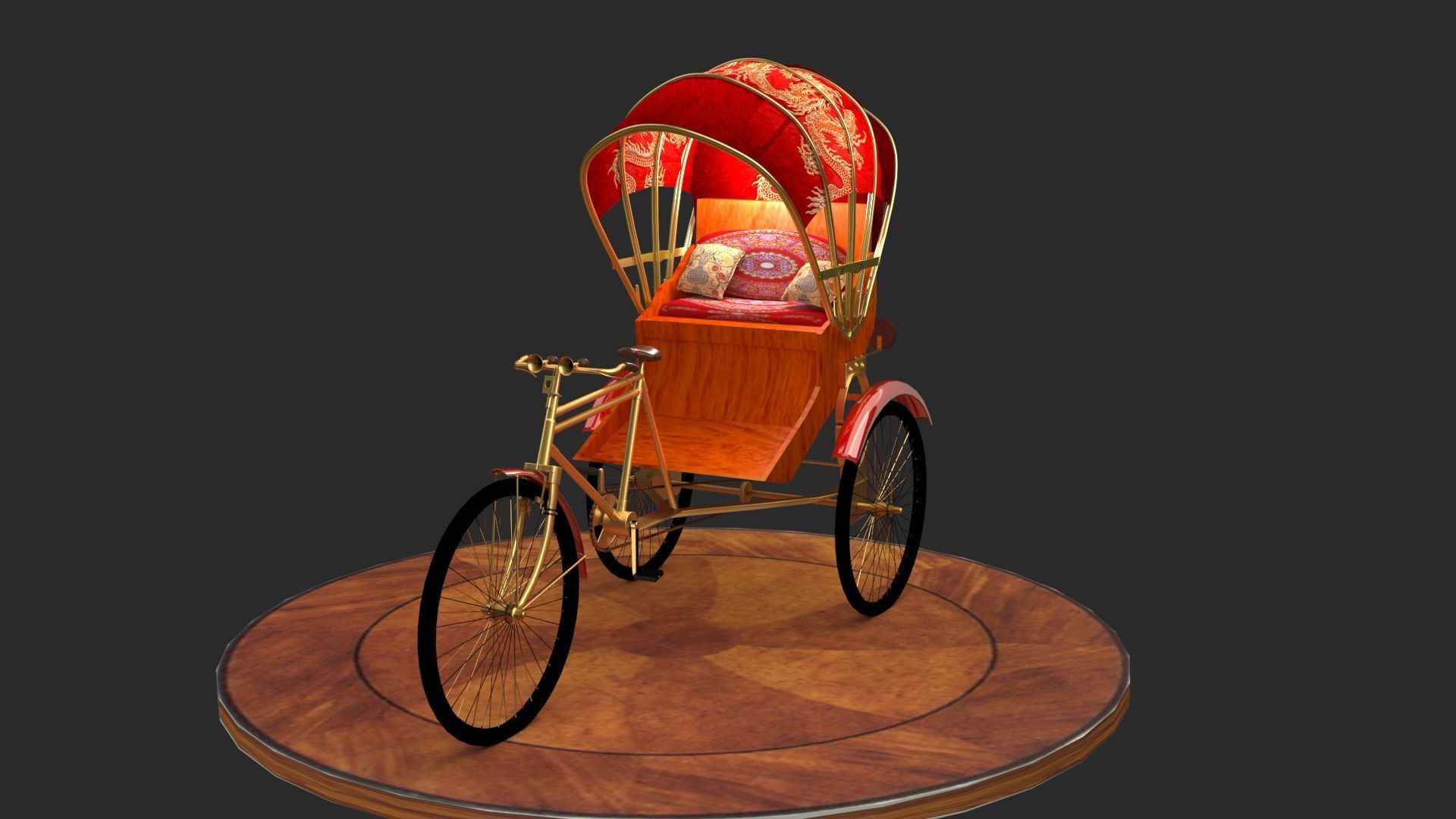 Chinese rickshaw 3D model_6