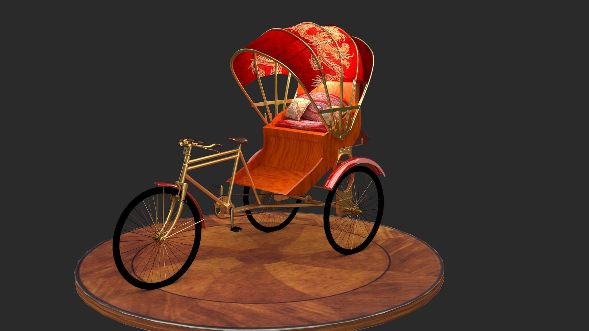 Chinese rickshaw 3D model_7