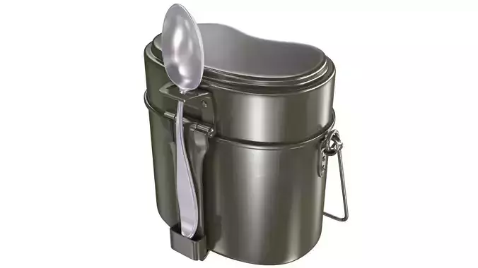 Army Stainless Mess Kit 3D model