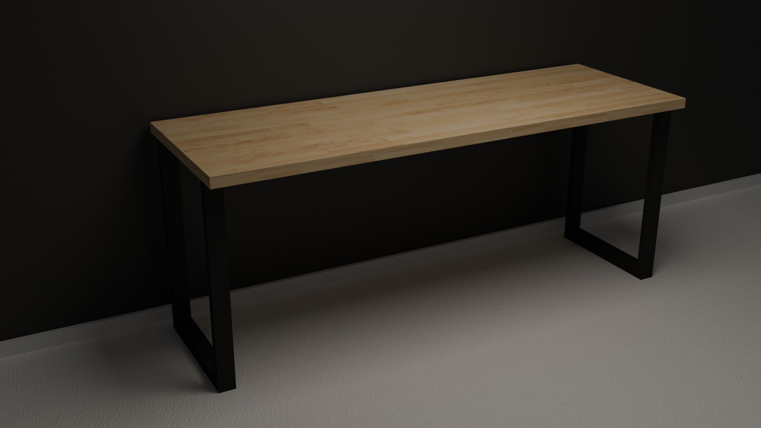 IKEA Karlby Worktop Desk with Oikiture Table Legs 3D model_4