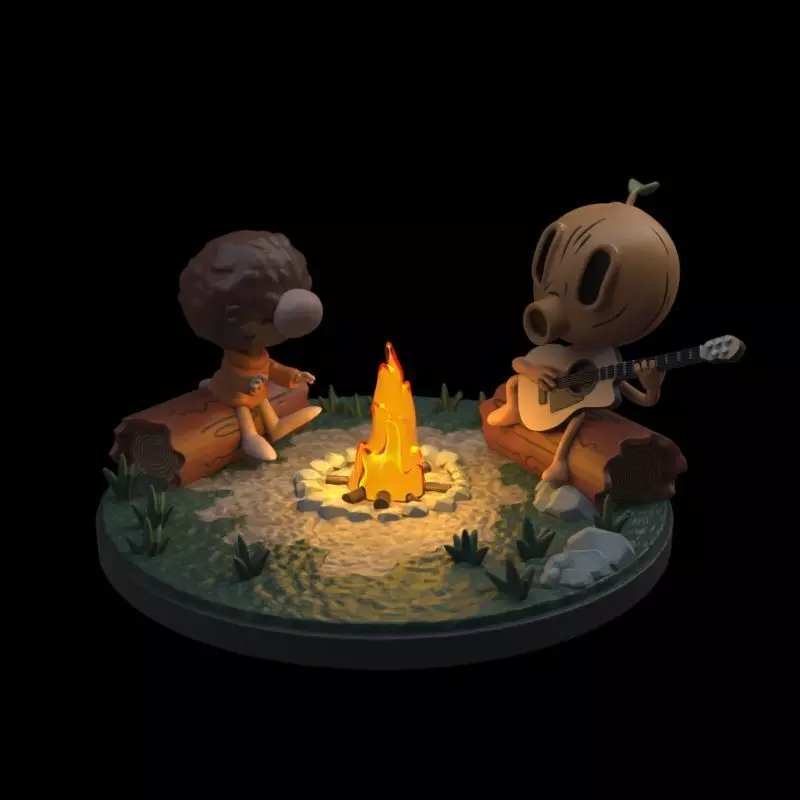 Woodman and Tontu diorama 3D print model