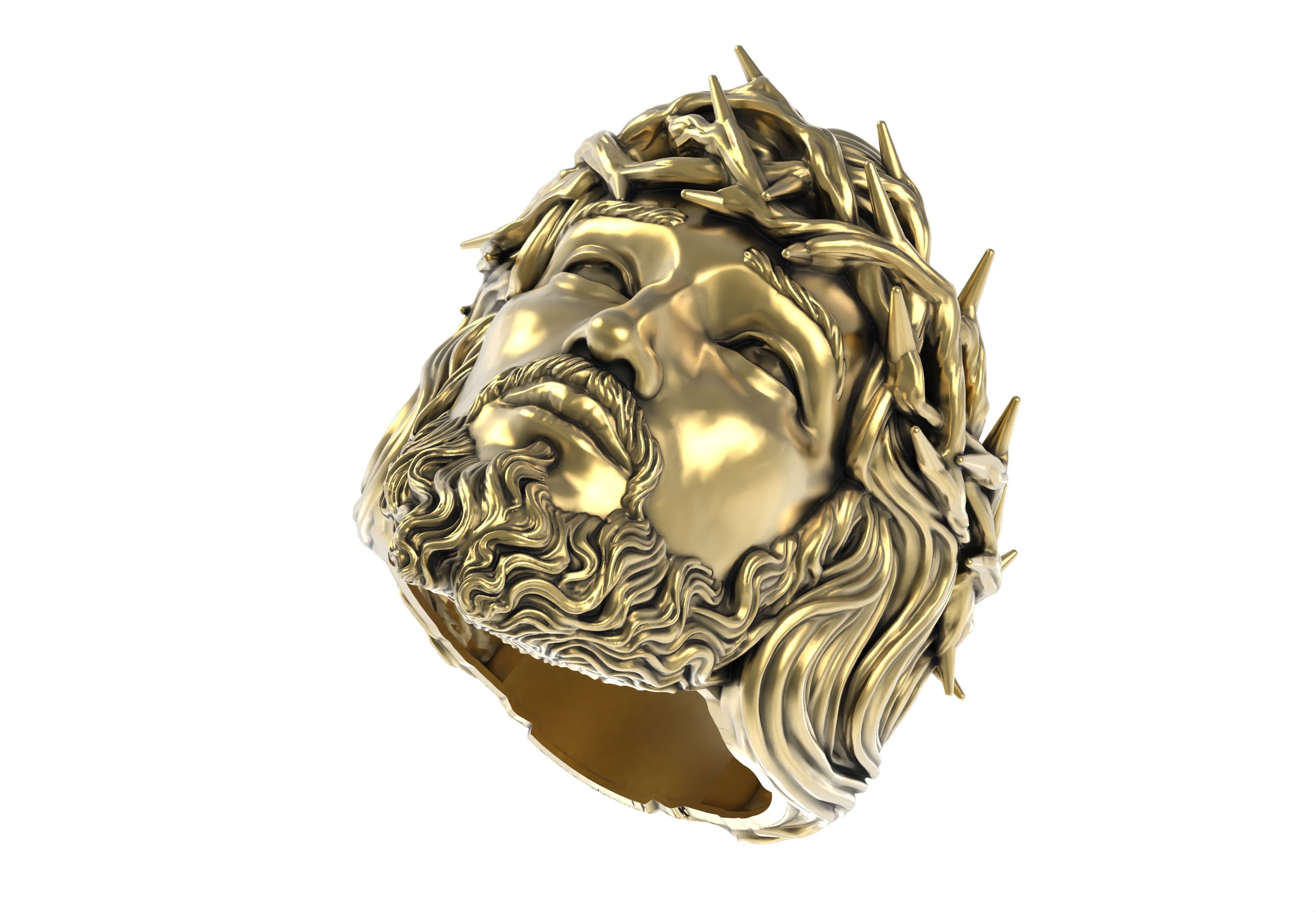 Jesus Ring 3D print model_2