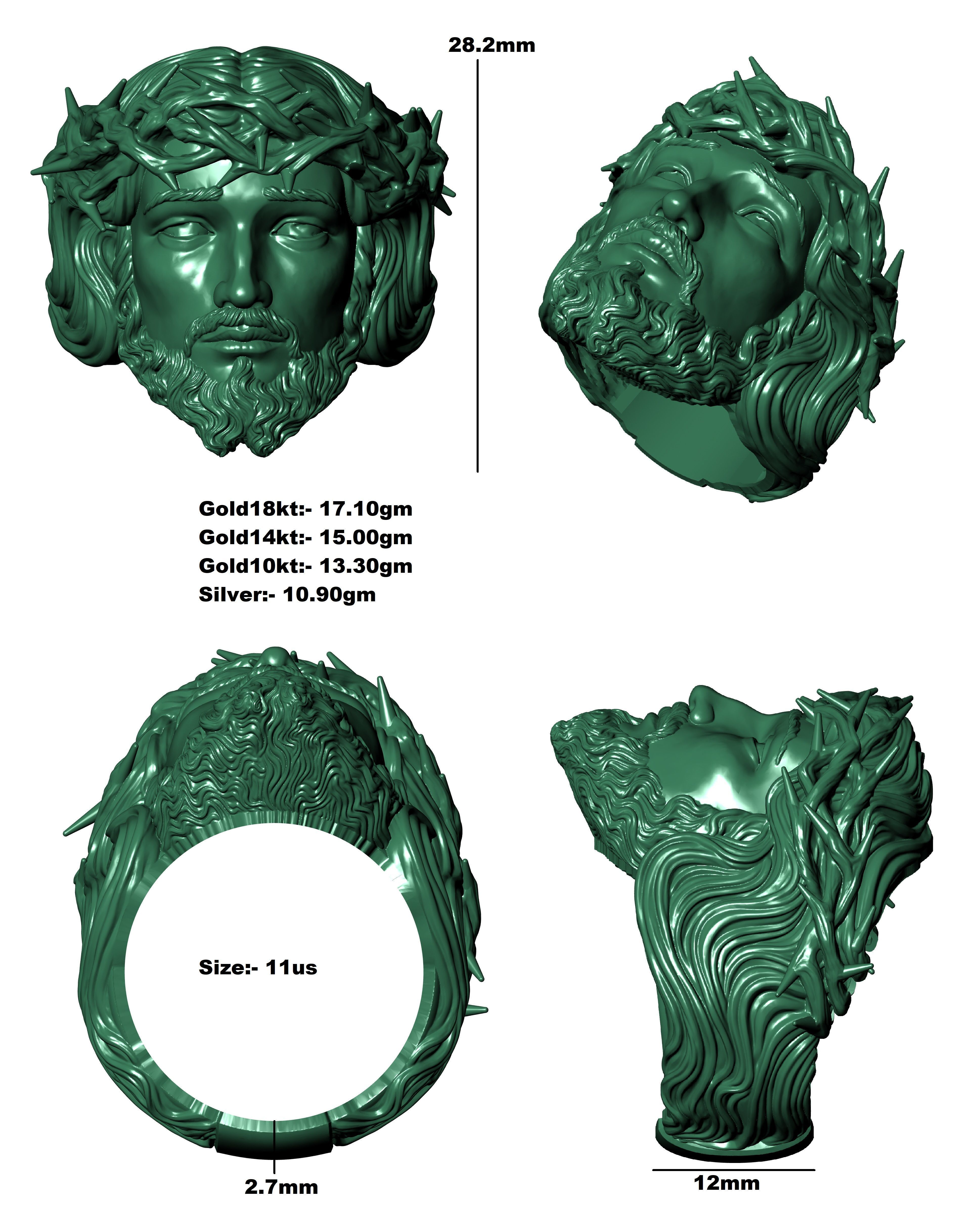 Jesus Ring 3D print model_26