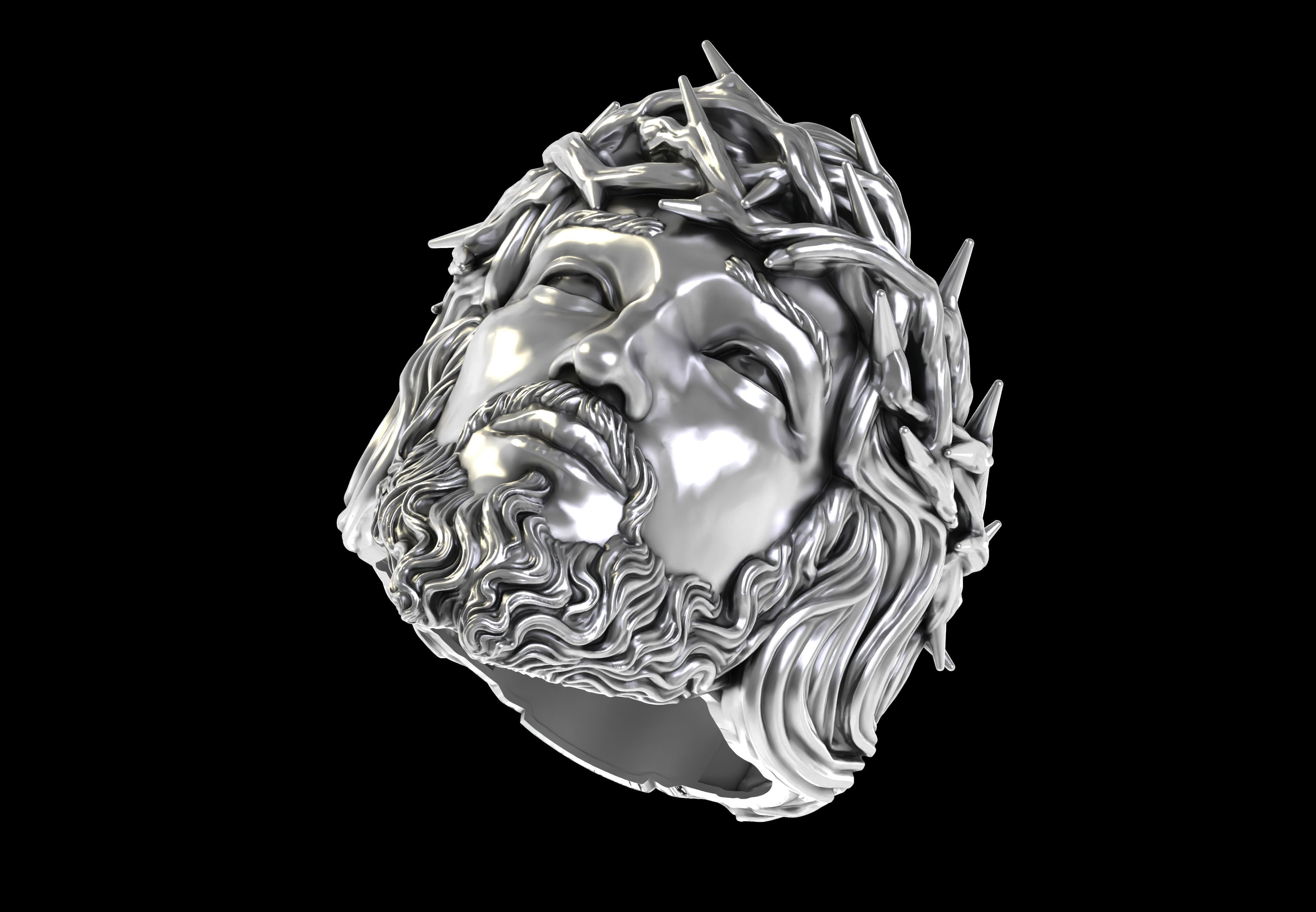 Jesus Ring 3D print model_16