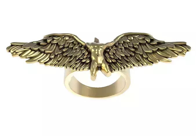 Golden Angel Wings Ring
