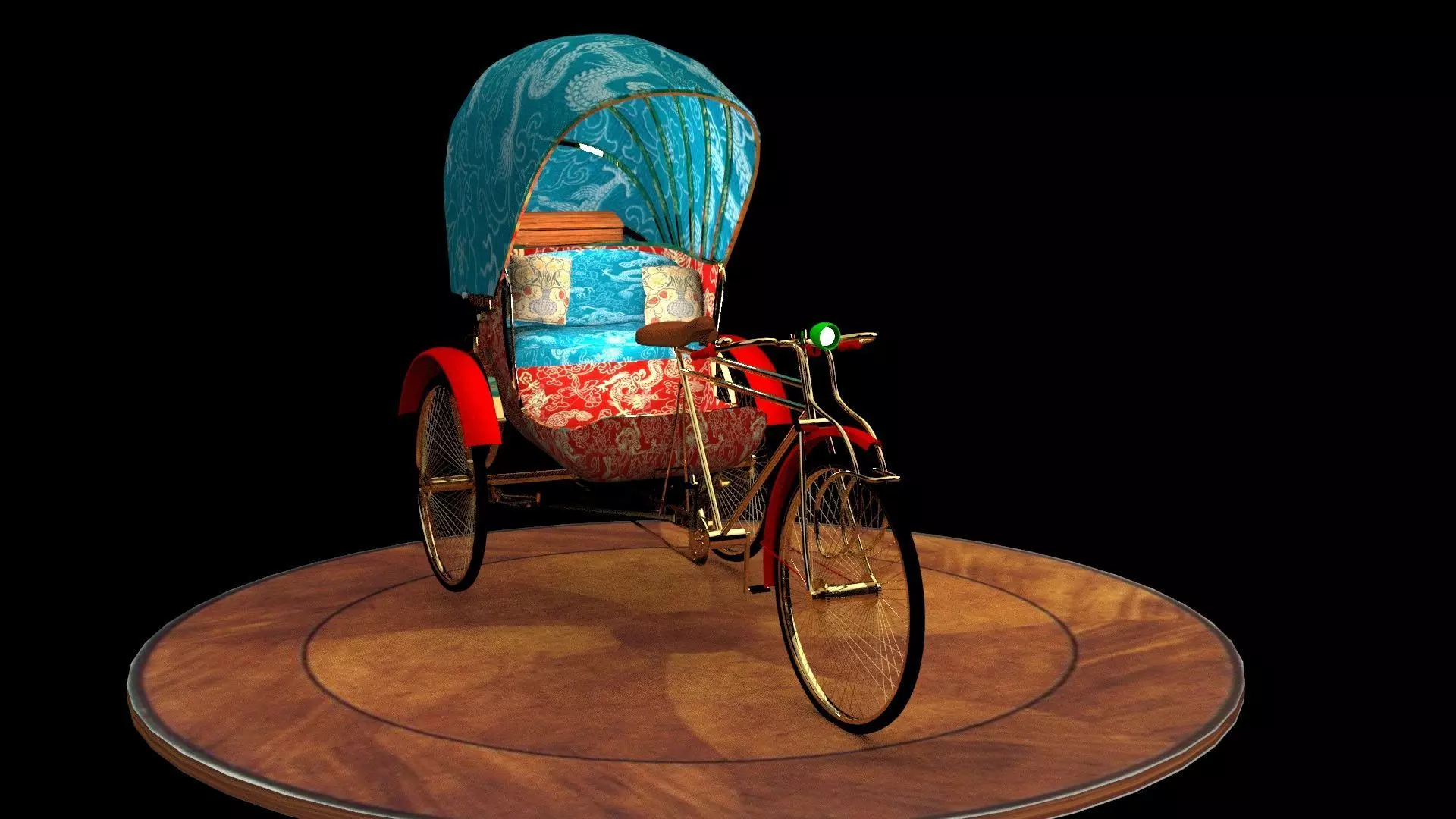 Chinese rickshaw 3D model