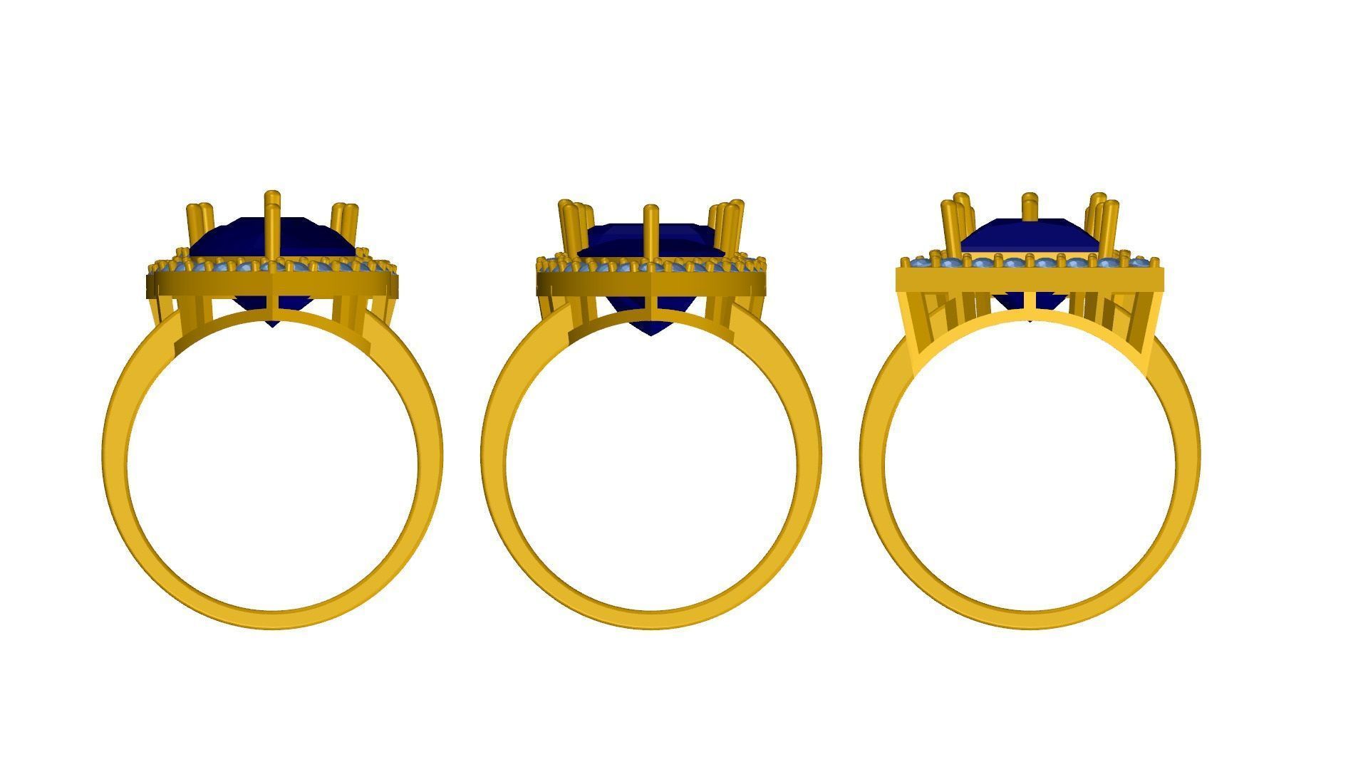 Set of 24 Prong Setting Rings 3D print model_4