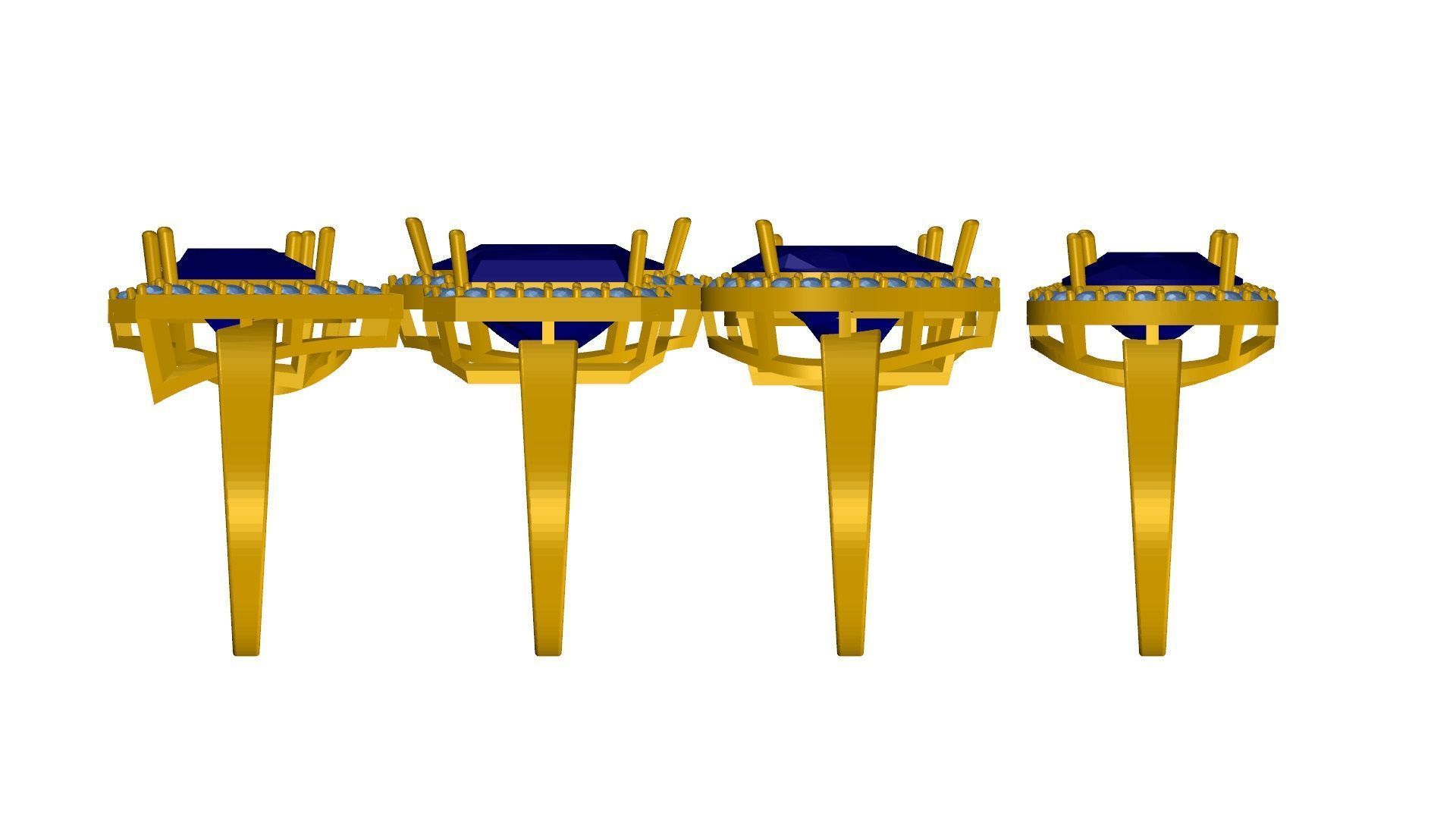 Set of 24 Prong Setting Rings 3D print model_6