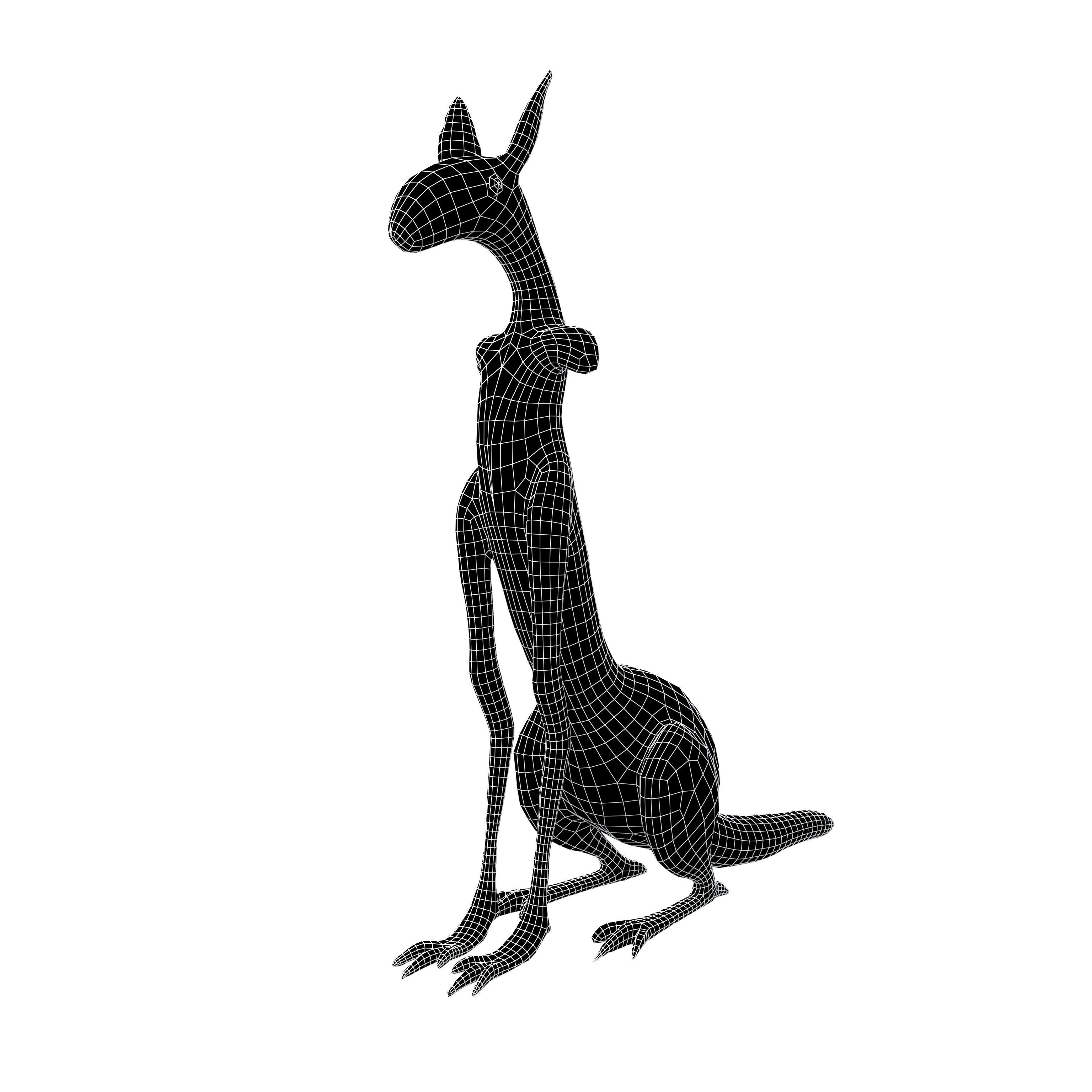 Sleek Monster v1 003 Low-poly 3D model_4