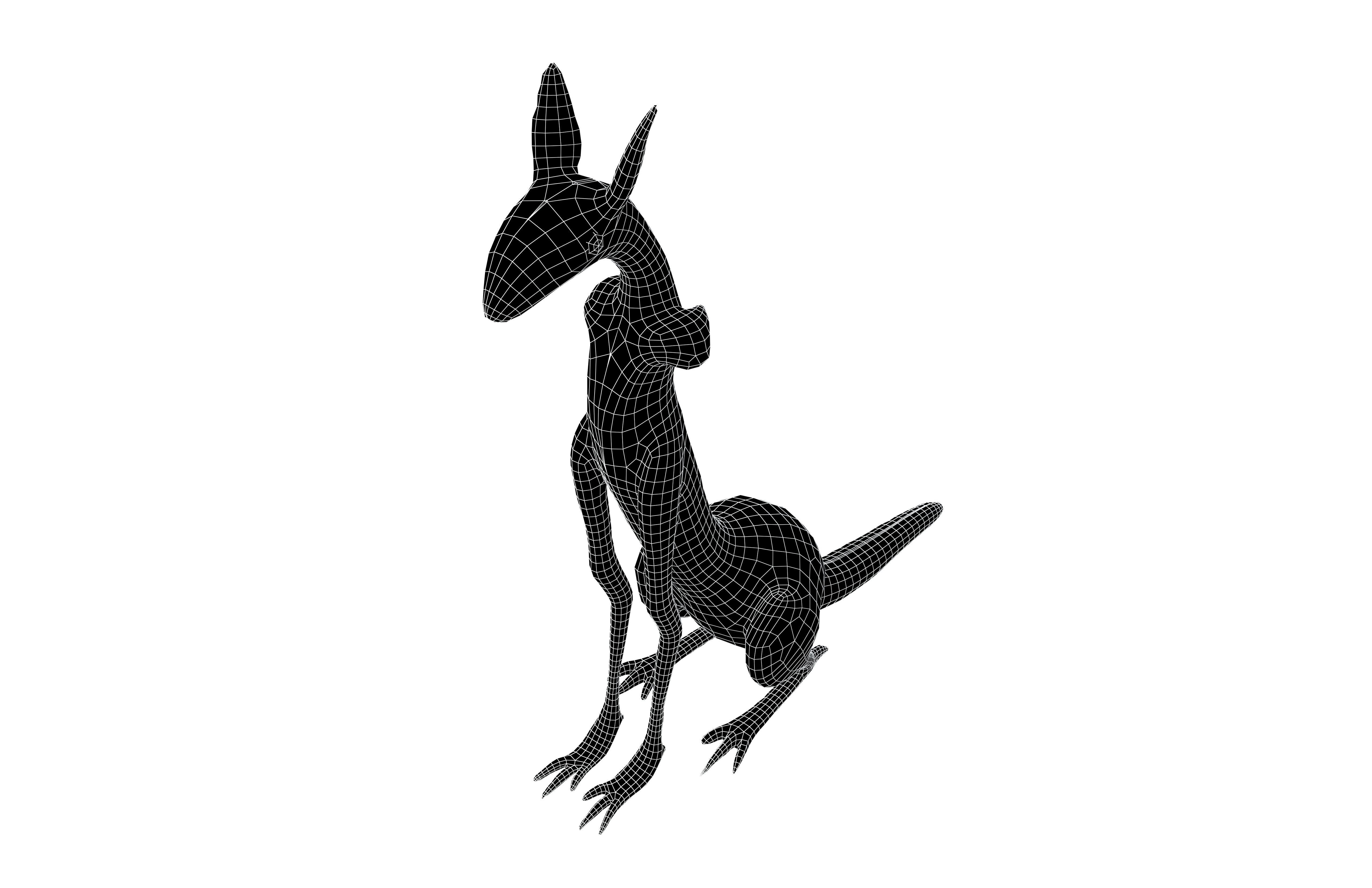 Sleek Monster v1 004 Low-poly 3D model_6