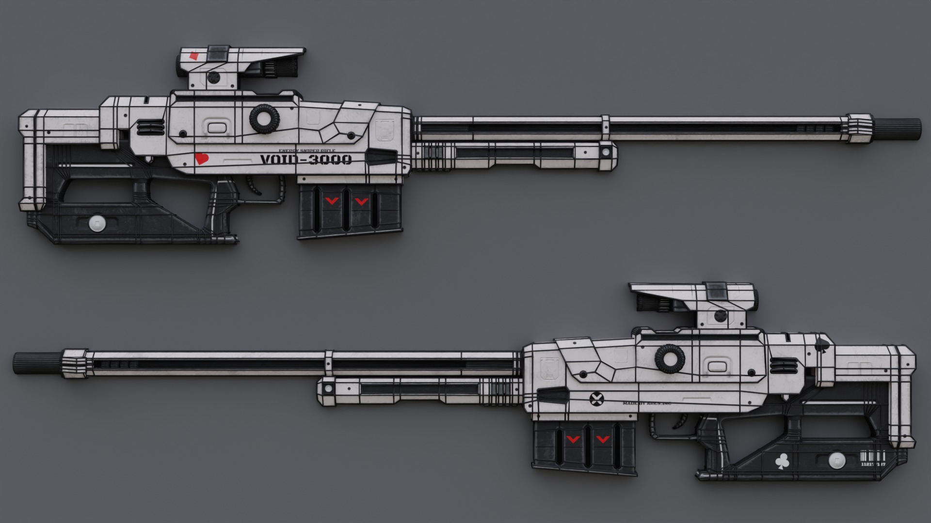 Stylized Sniper Rifle VOID 3000 Low-poly 3D model_7