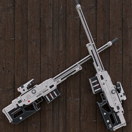 Stylized Sniper Rifle VOID 3000 Low-poly 3D model