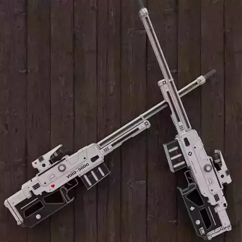 Stylized Sniper Rifle VOID 3000 Low-poly 3D model