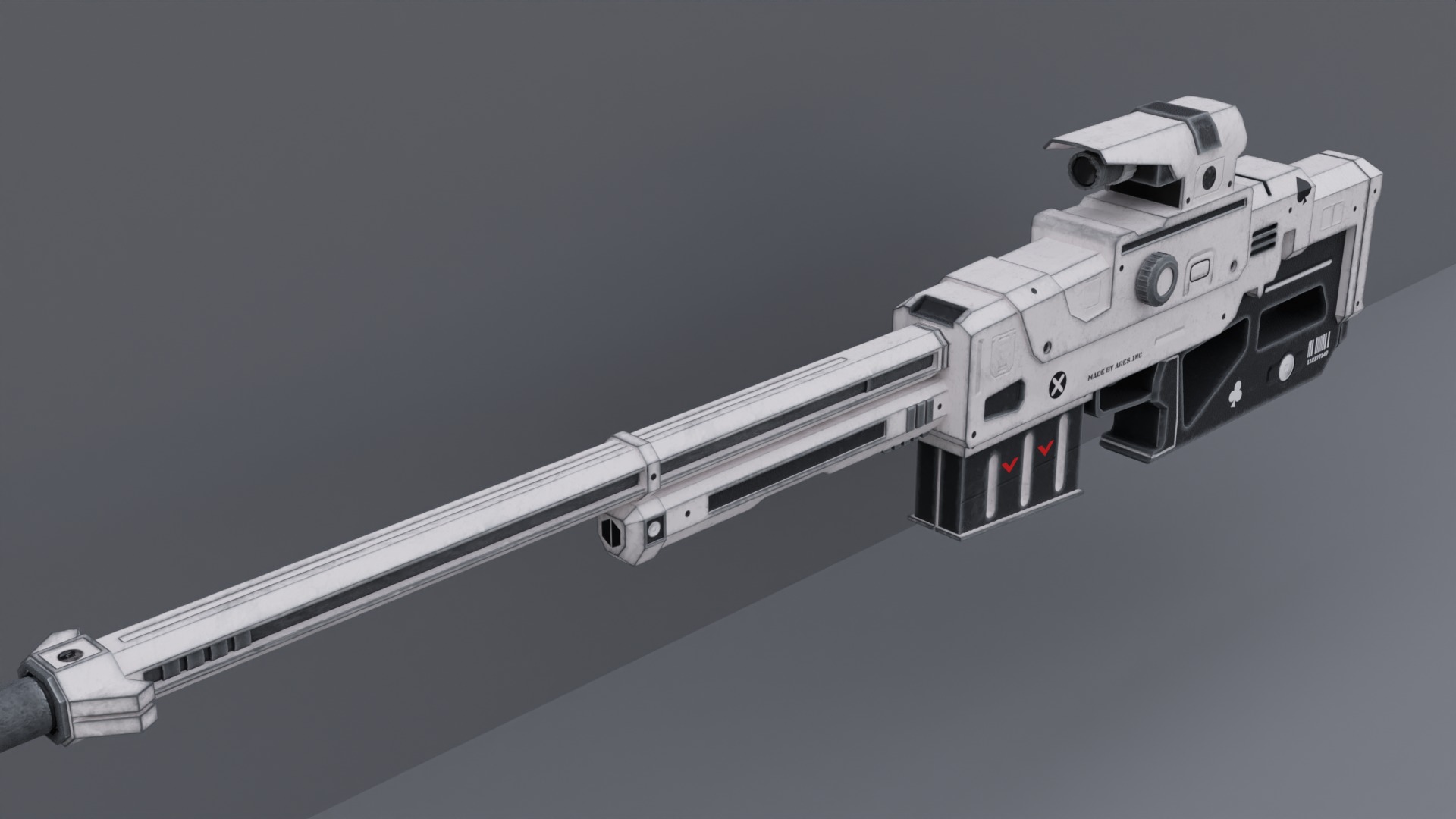 Stylized Sniper Rifle VOID 3000 Low-poly 3D model_5