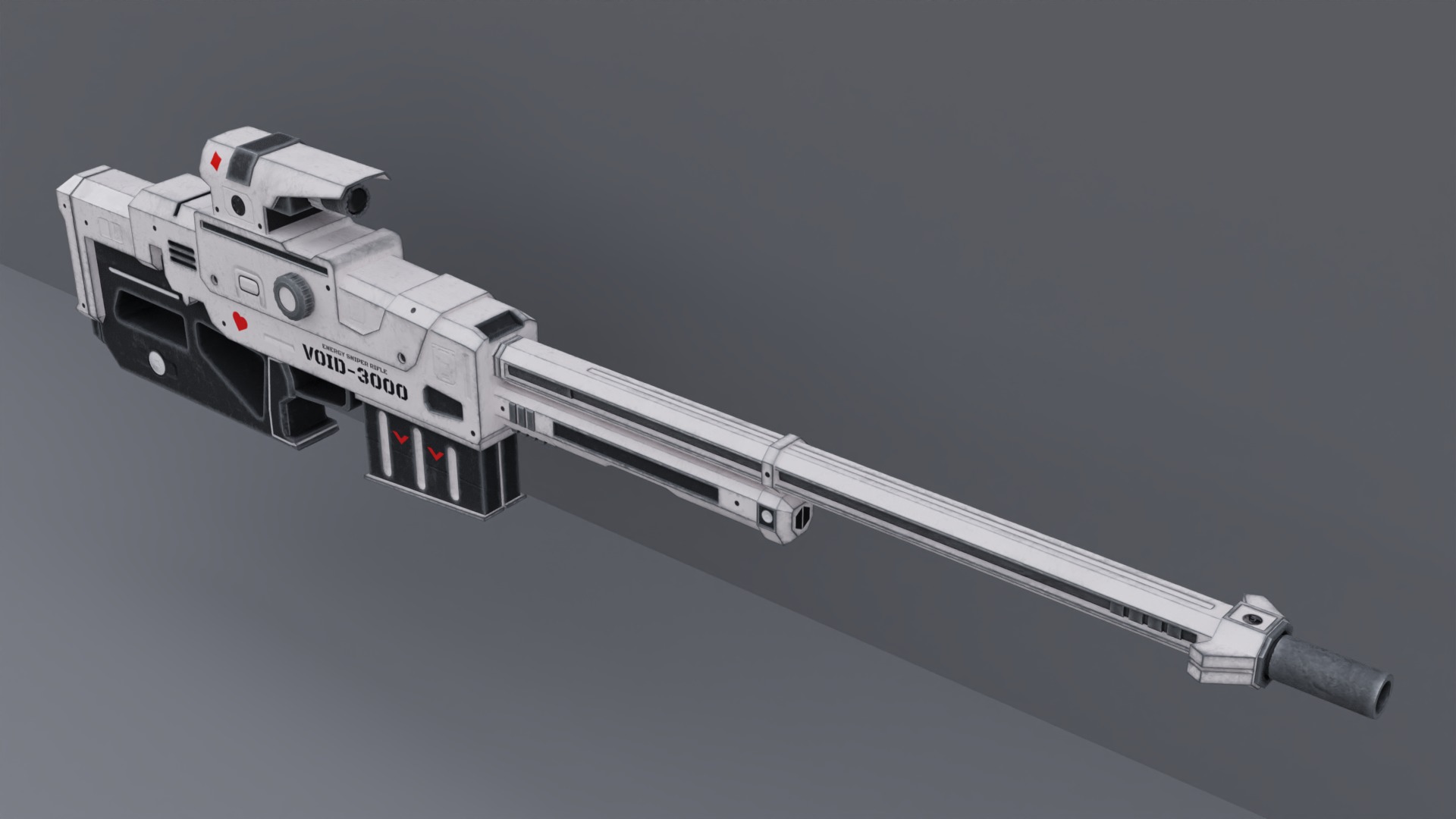 Stylized Sniper Rifle VOID 3000 Low-poly 3D model_3