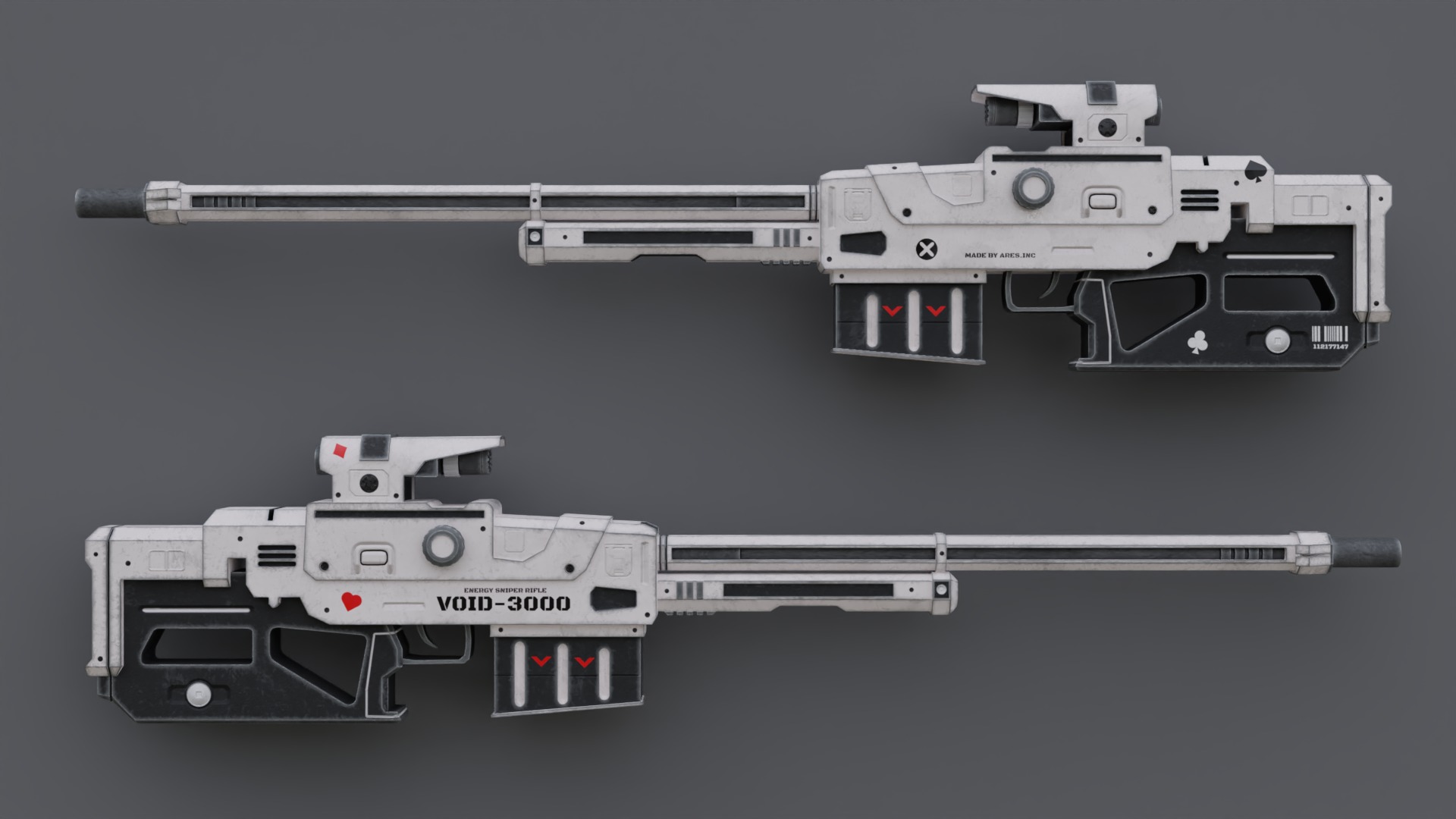 Stylized Sniper Rifle VOID 3000 Low-poly 3D model_2