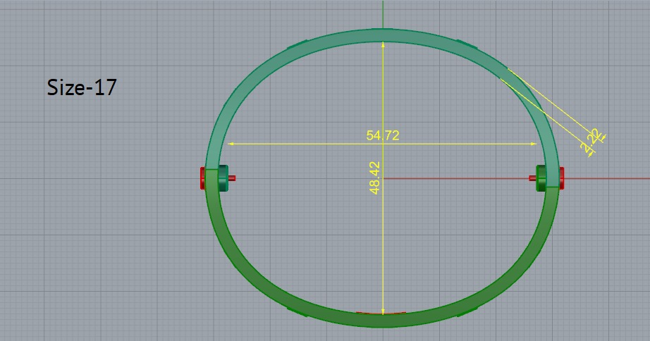 Bolt bracelet size 17 Model 6386 3D print model_4