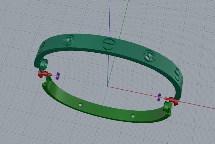 Bolt bracelet size 17 Model 6386 3D print model_2