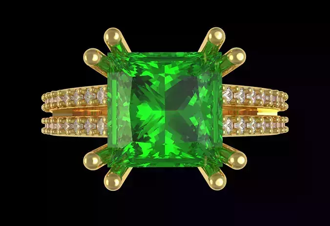 Princess-Cut Blue Aquamarine Diamond Engagement Ring