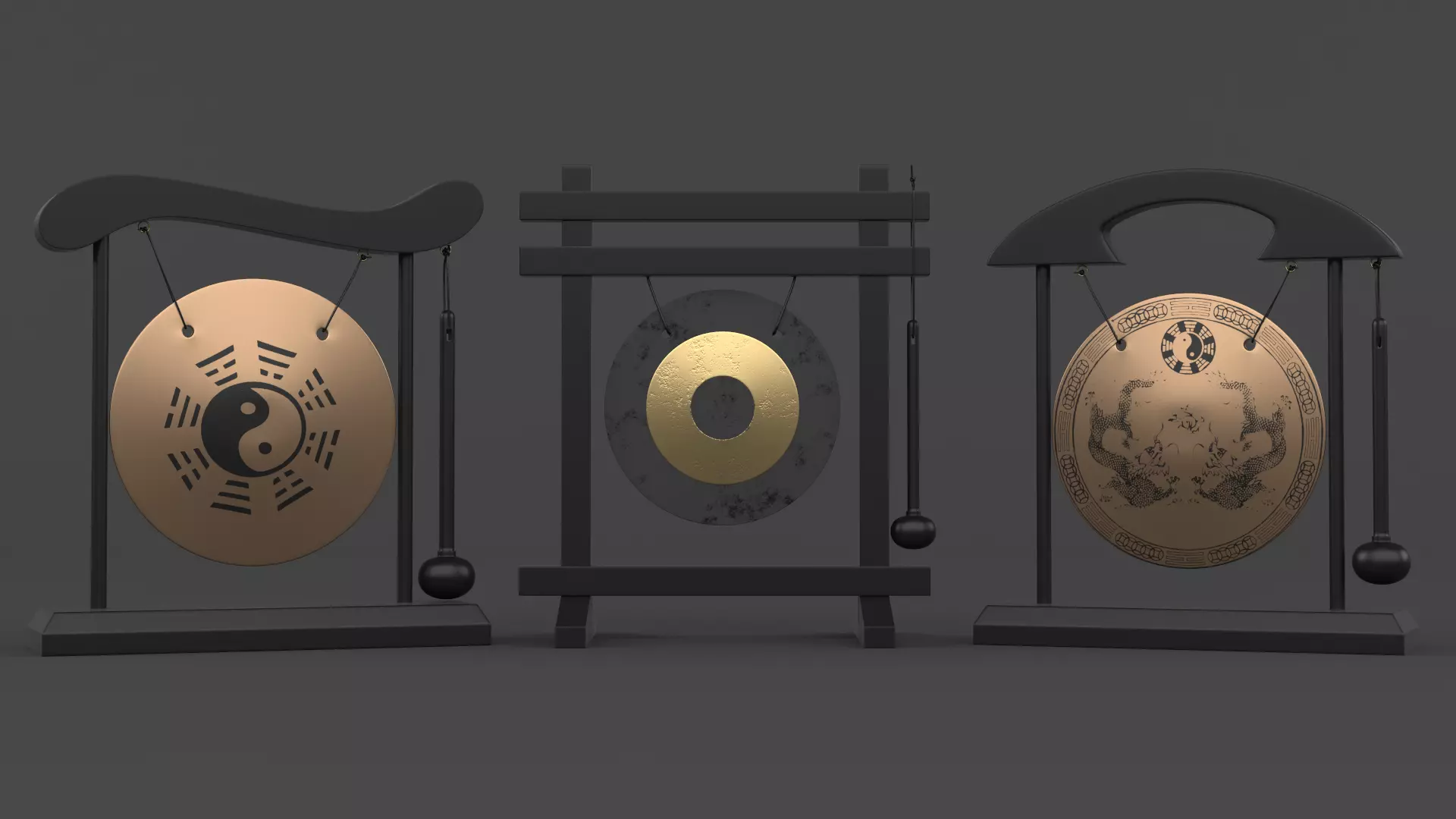 Table Gong Collection 3D model_0